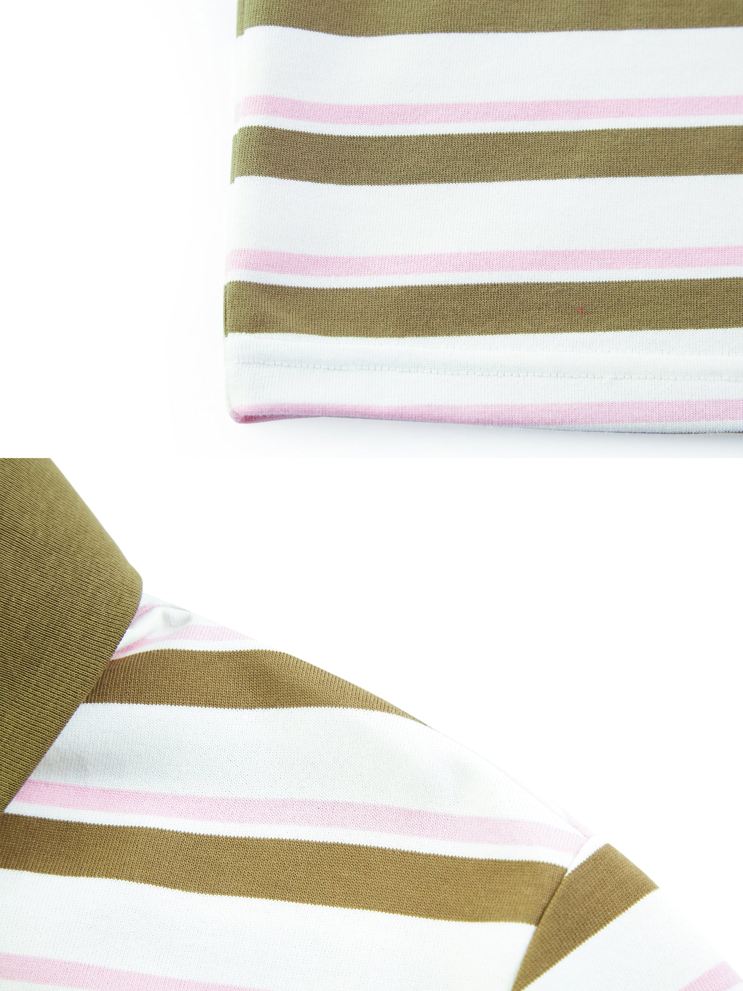 One-button Stripe Relaxed Polo Shirt