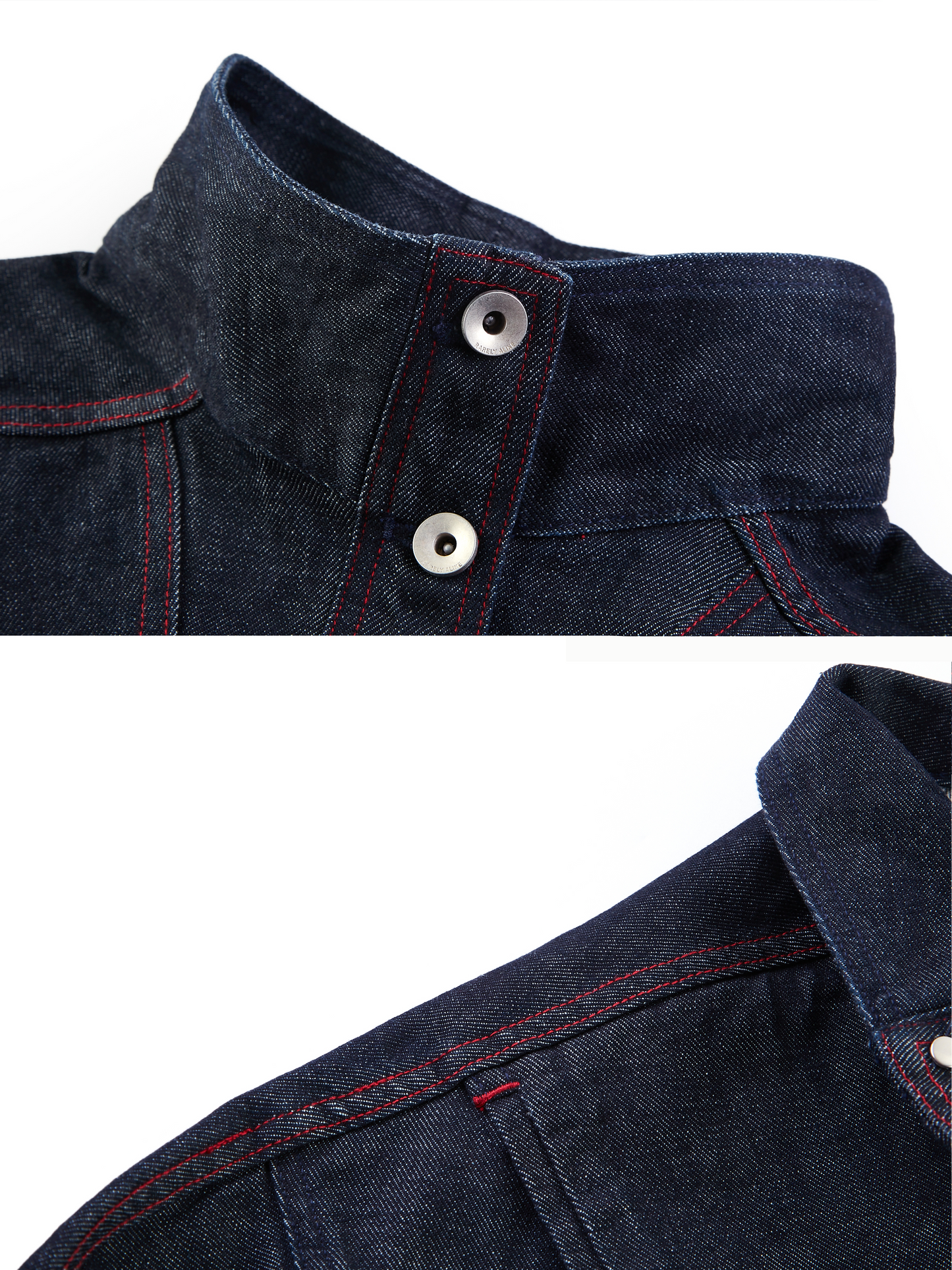 Curved Sleeve Fitted Denim Jacket