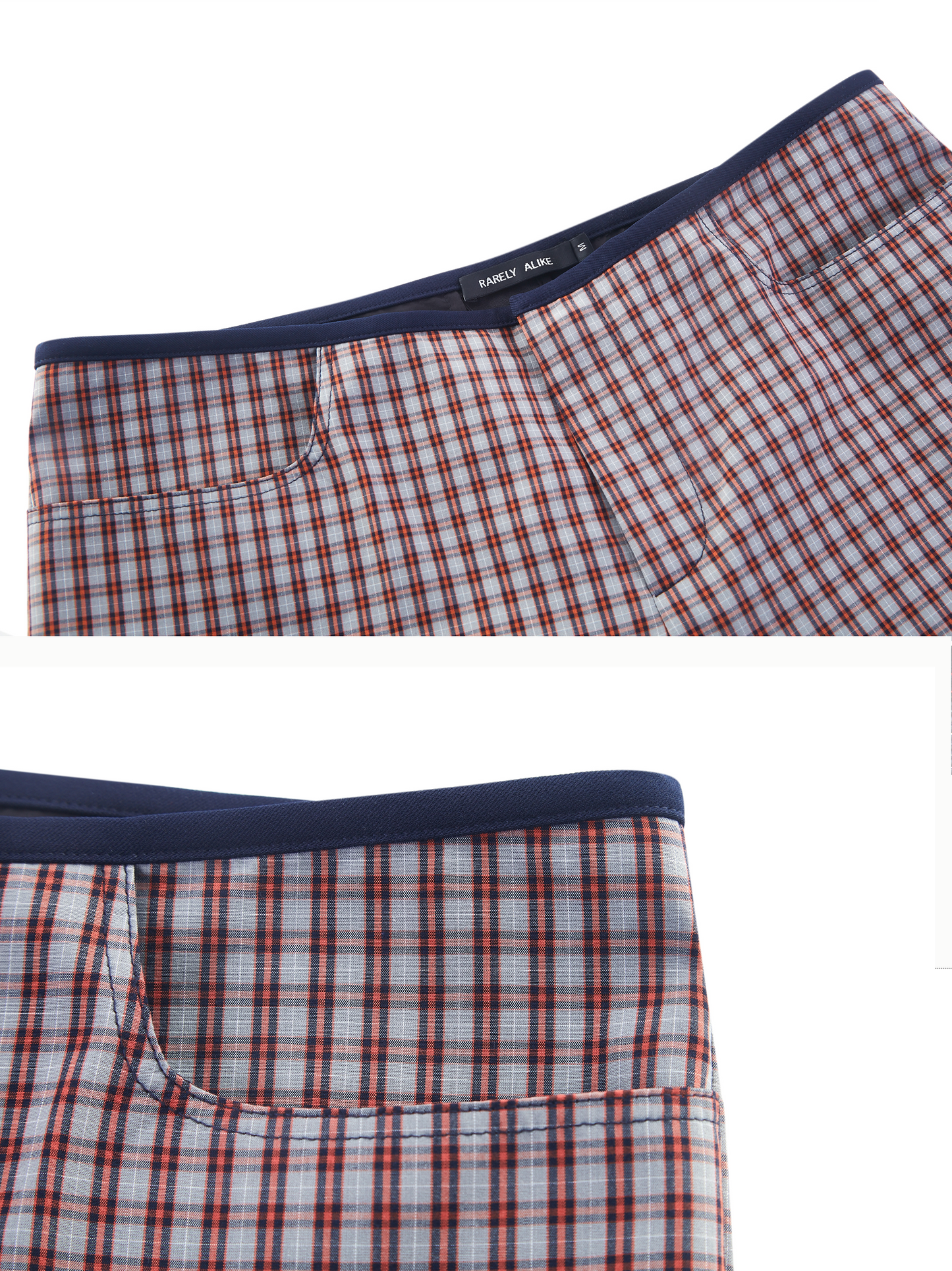 “Capri” Cropped Colorblock Plaid Pants