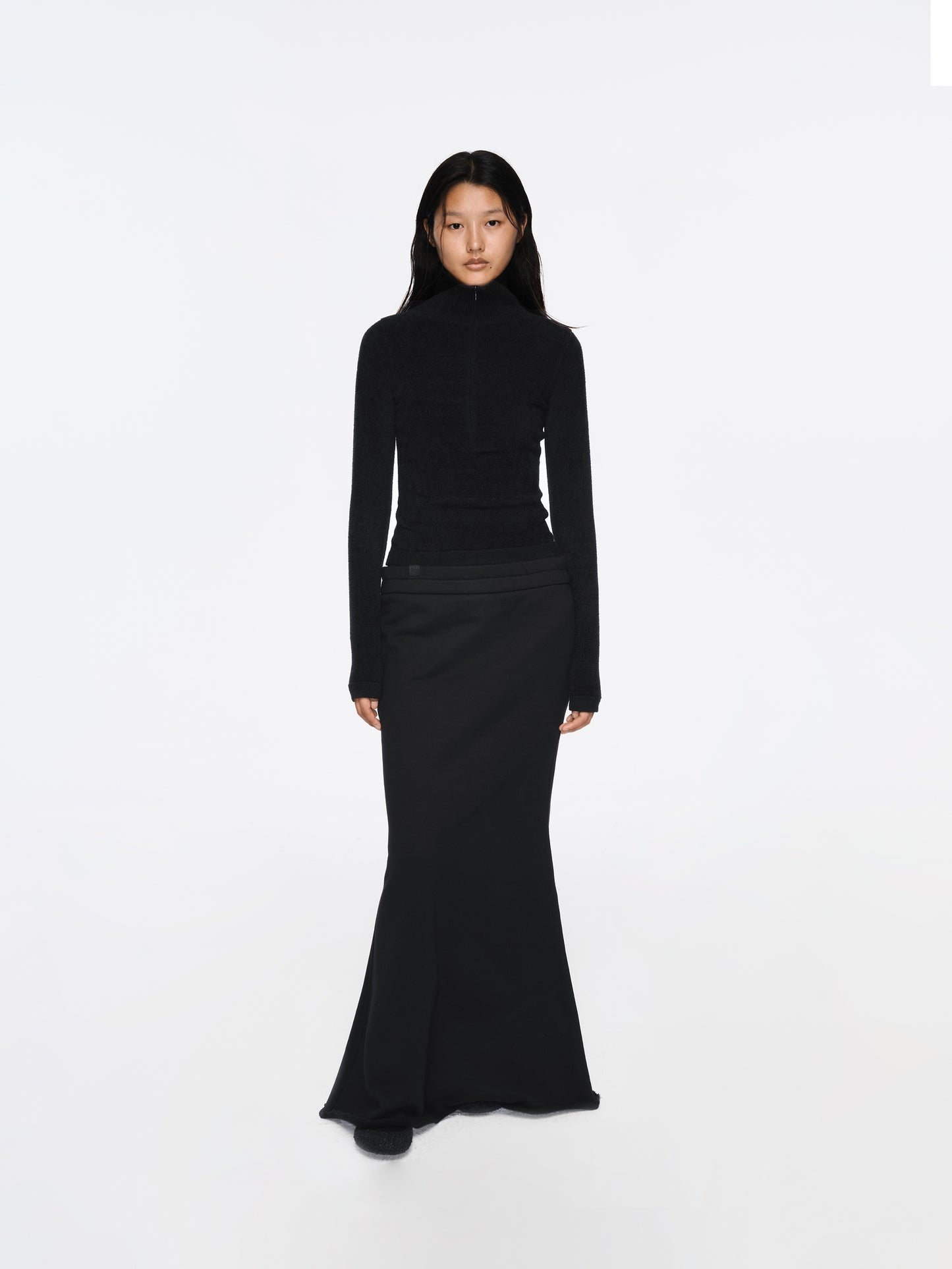 The Double-waist Fleece Fishtail Midi Skirt