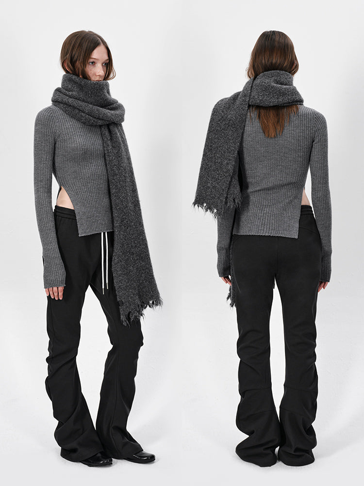 The Asymmetrical Distressed Scarf