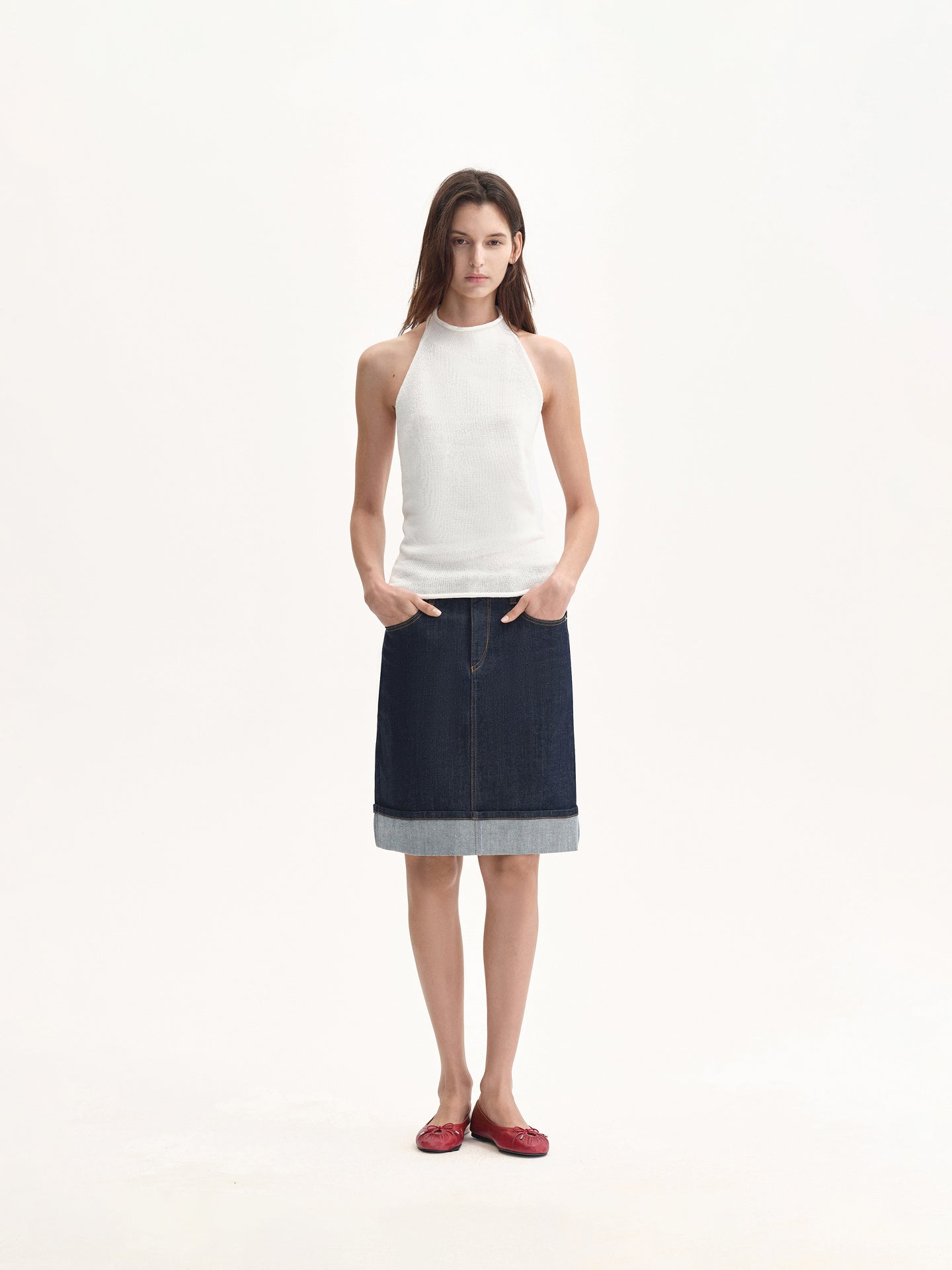 “Holiday Mood” Linen Knit Open-back Top