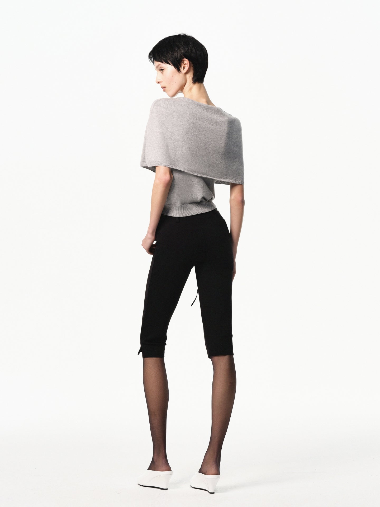 “Poise” Layered-form Knit Cardigan