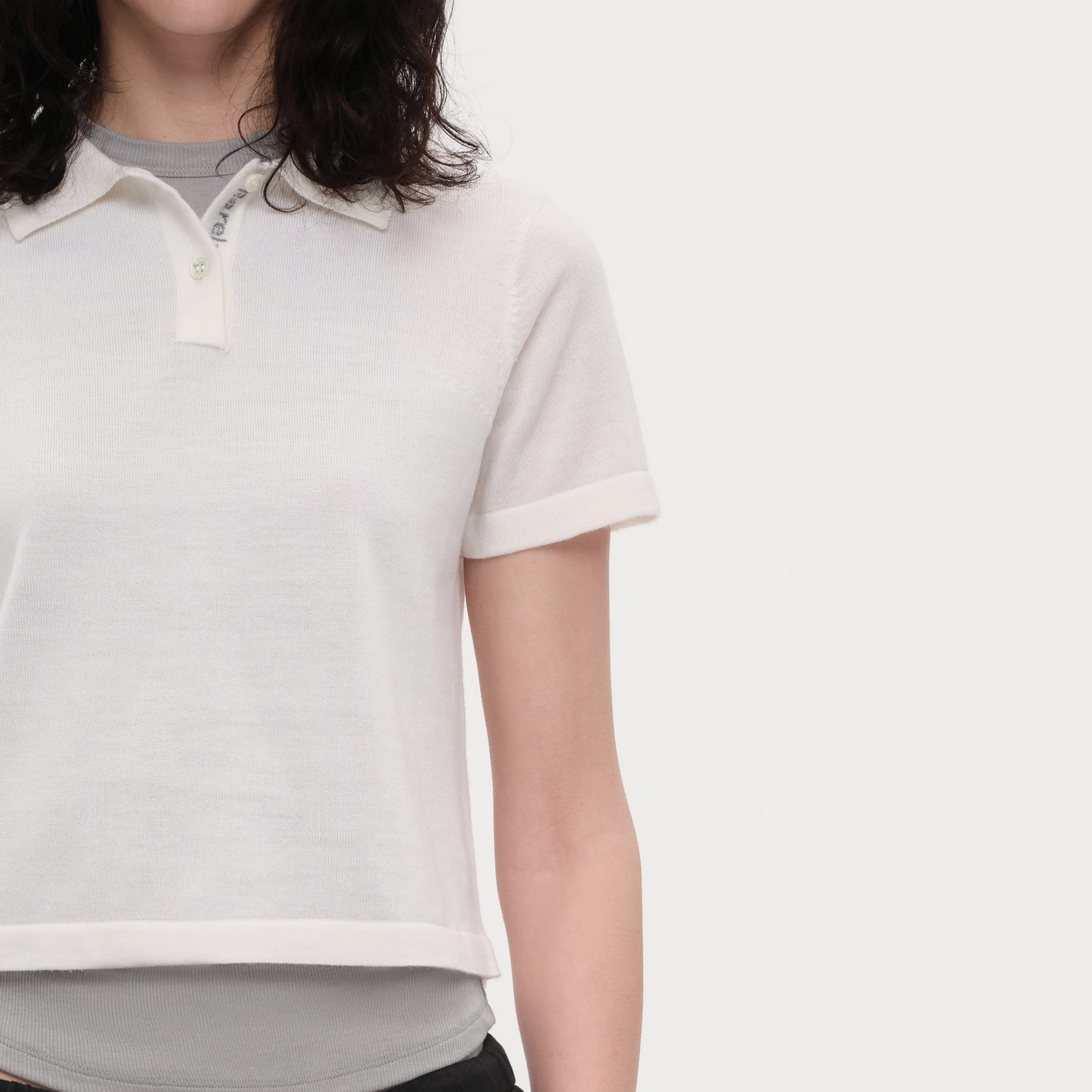 The Logo Jacquard Wool Polo Top