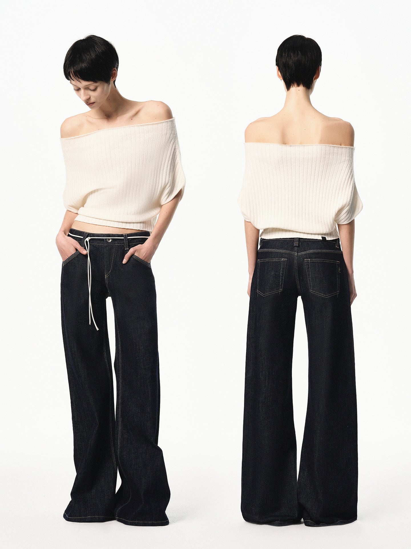 “Poise” Multi-way Ribbed Knit Top