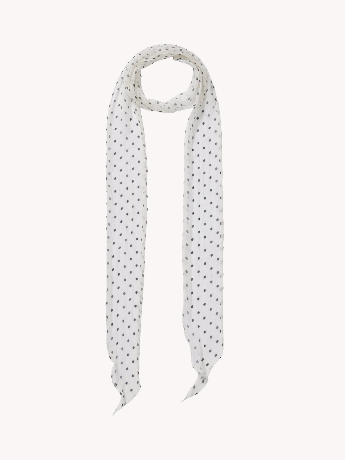 Silk Polka-dot Ribbon Scarf