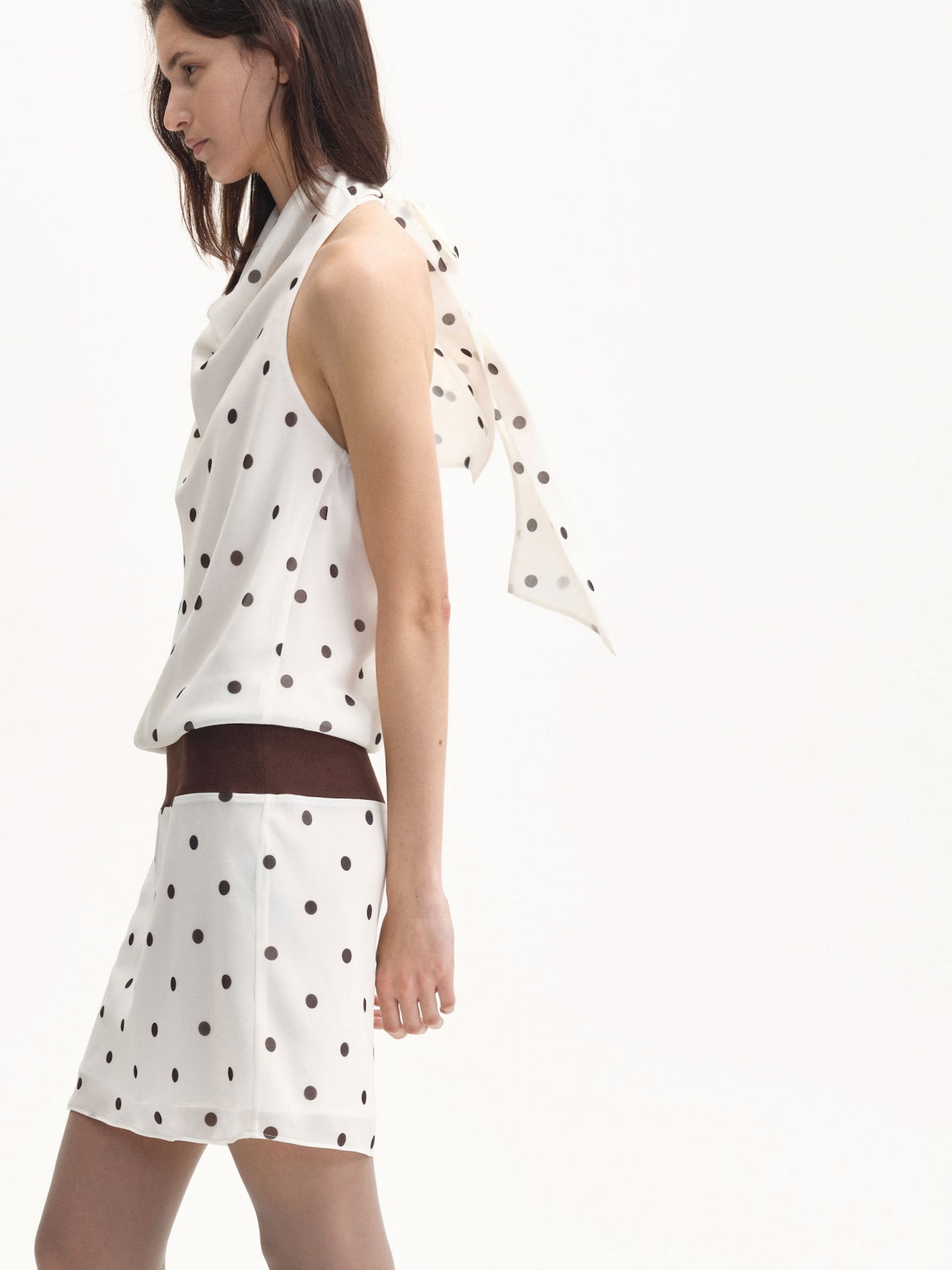 “Holiday Mood” Polka-dot Halterneck Dress
