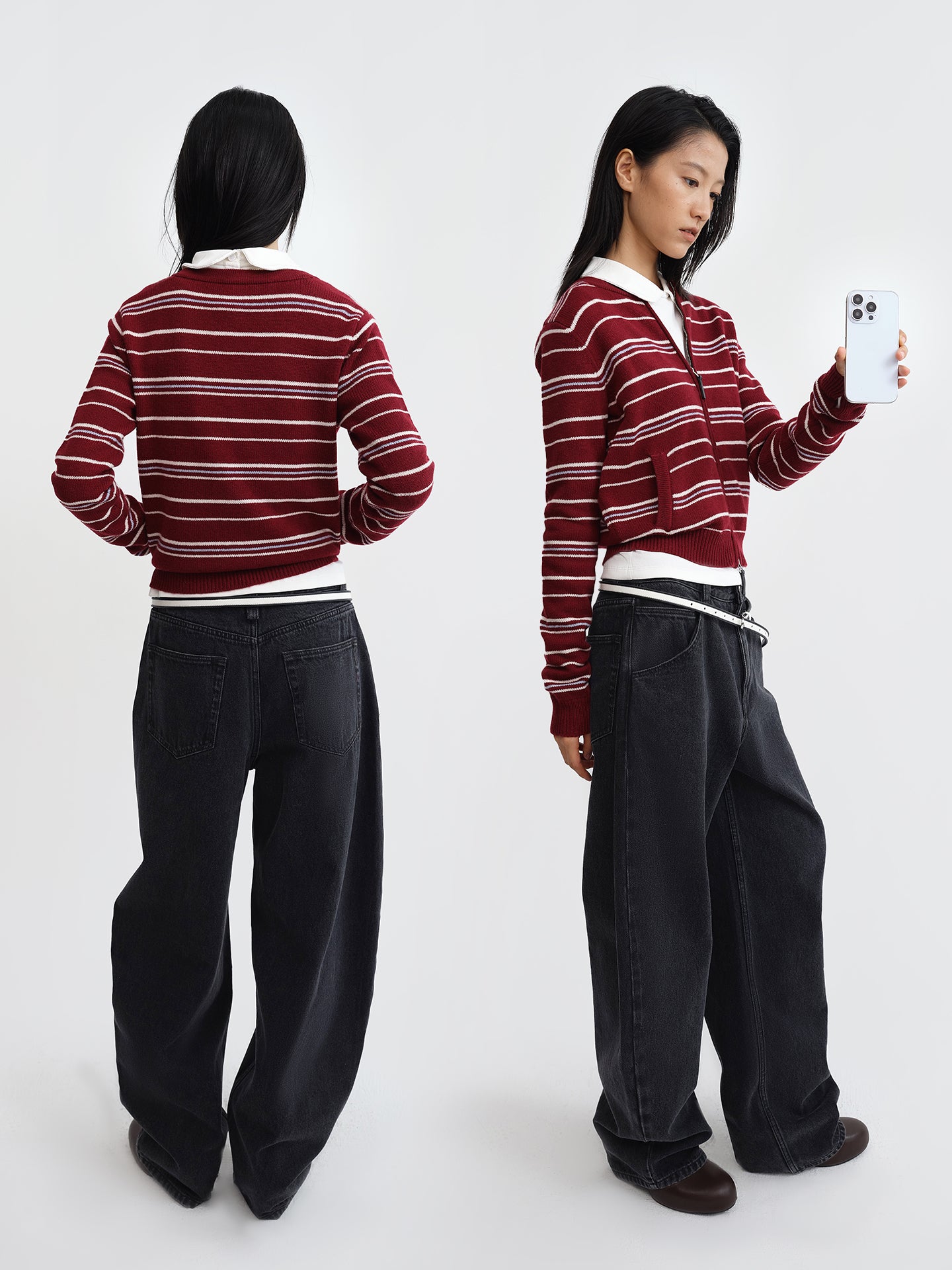 Stripe Wool Cardigan