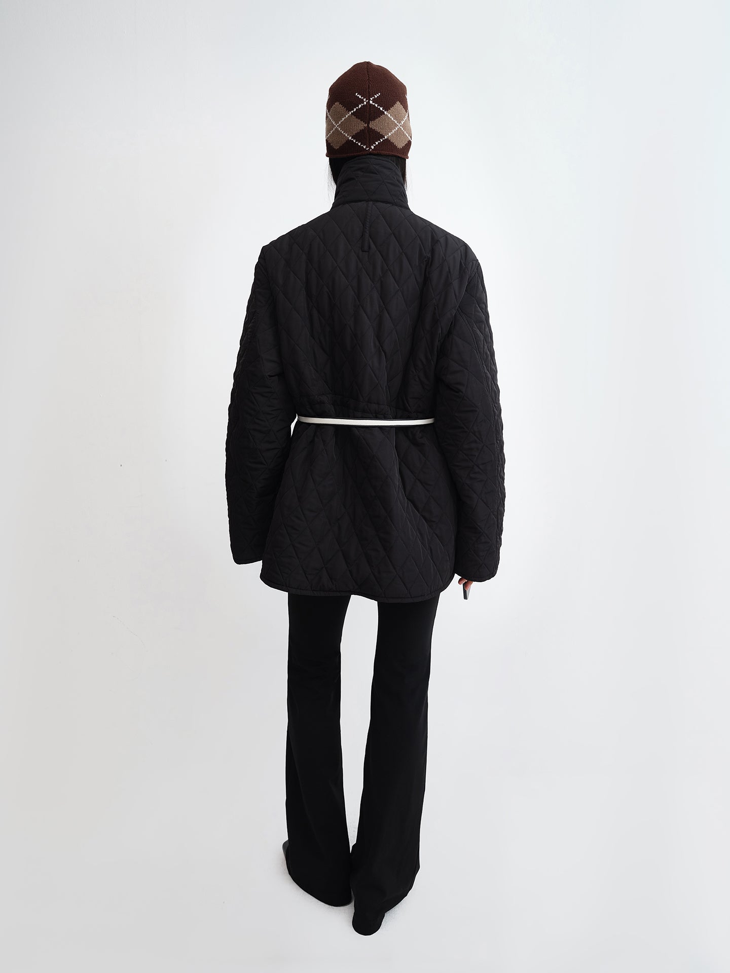 Quilted Stand-Collar Fitted Puffer Jacket