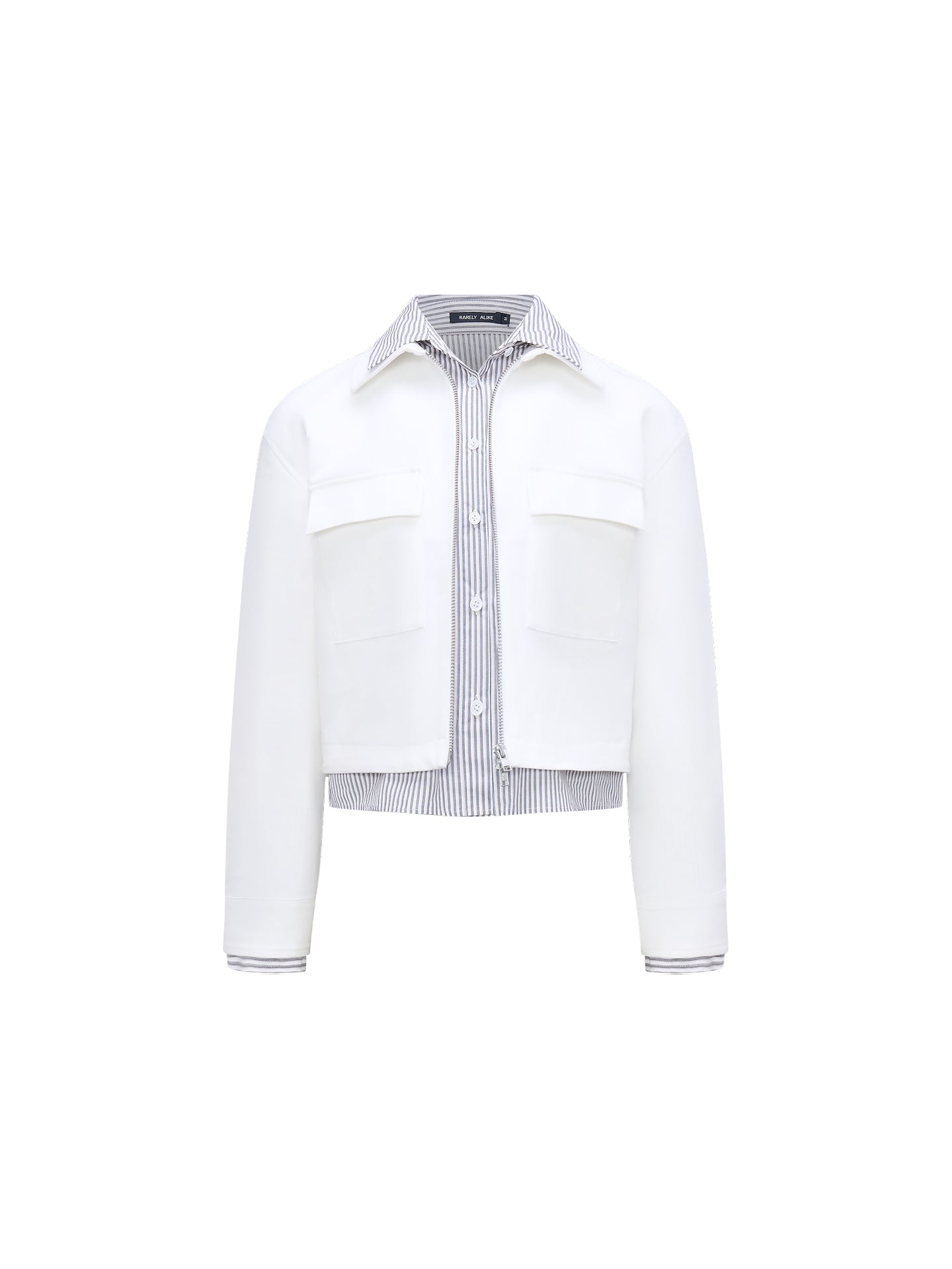 Layered-form Stripe Jacket