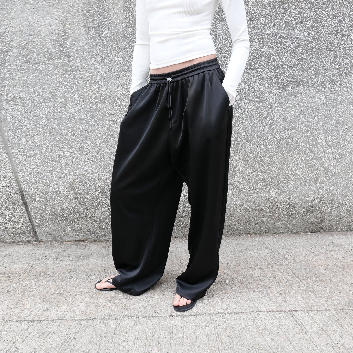 “Take A Walk” Elasticated-waist Wide Leg Trousers
