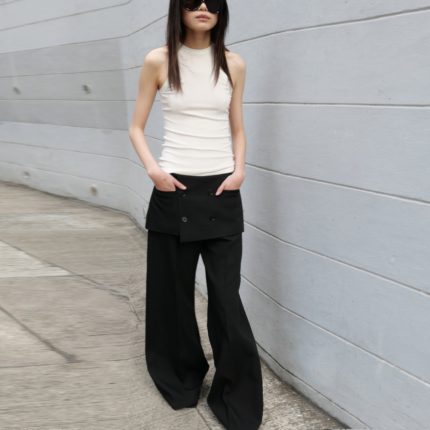 The Layered Double Breasted Tailored Trousers