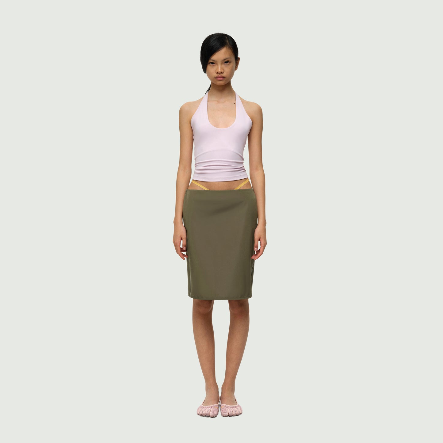 The Zip-up Sporty Straight Skirt