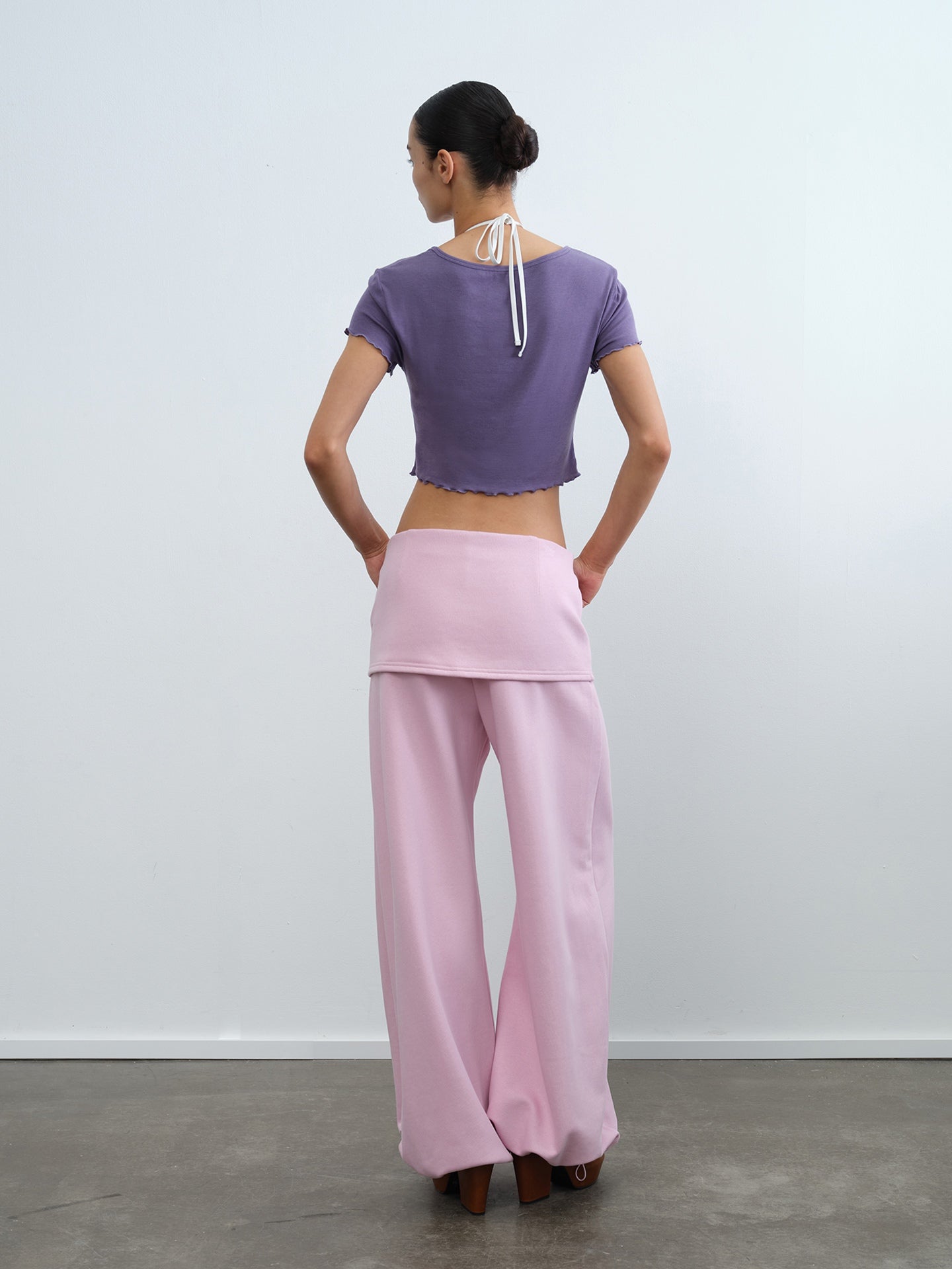 "Kangaroo" Wide-Leg Skirt-Layered Sweatpants