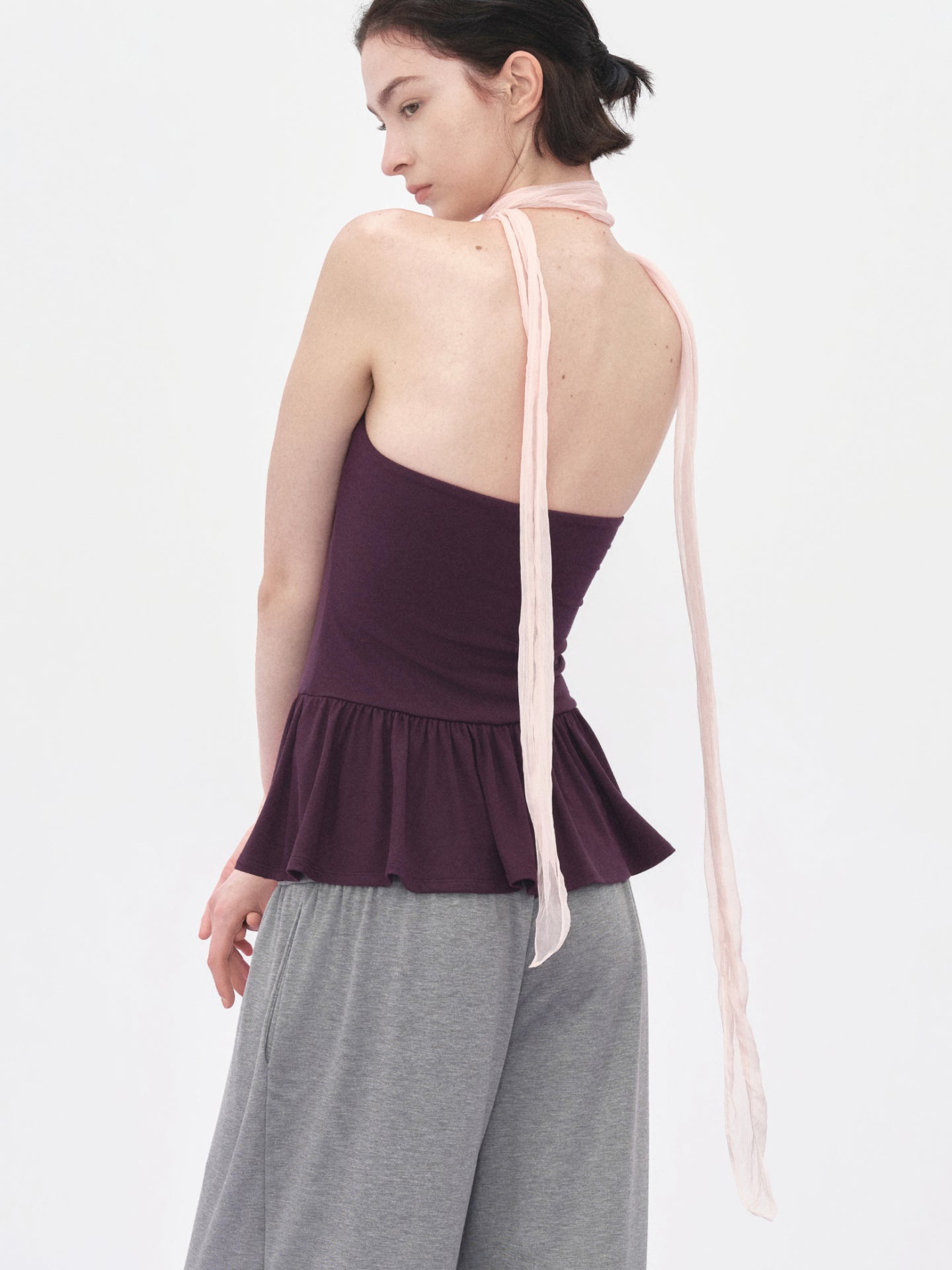 Modal Padded Peplum Tube Top