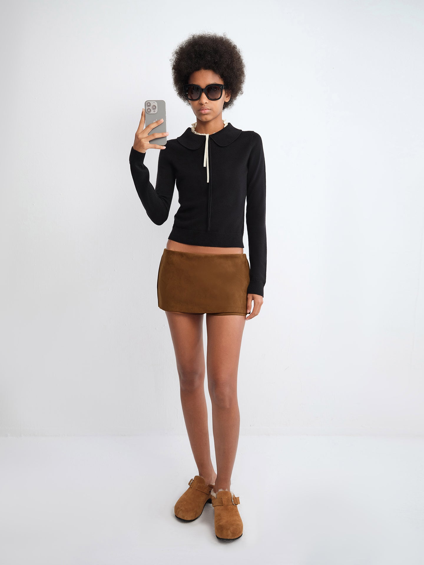 Peter Pan Collar Wool Knit Top