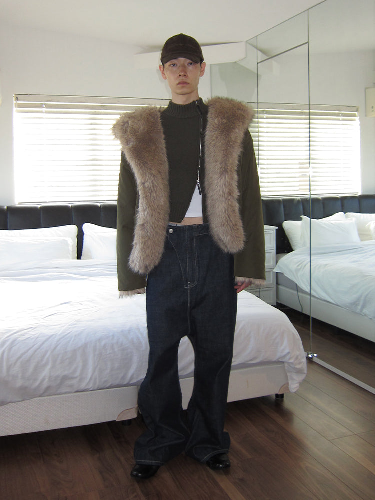 The Two-way Cropped Faux-Fur Jacket