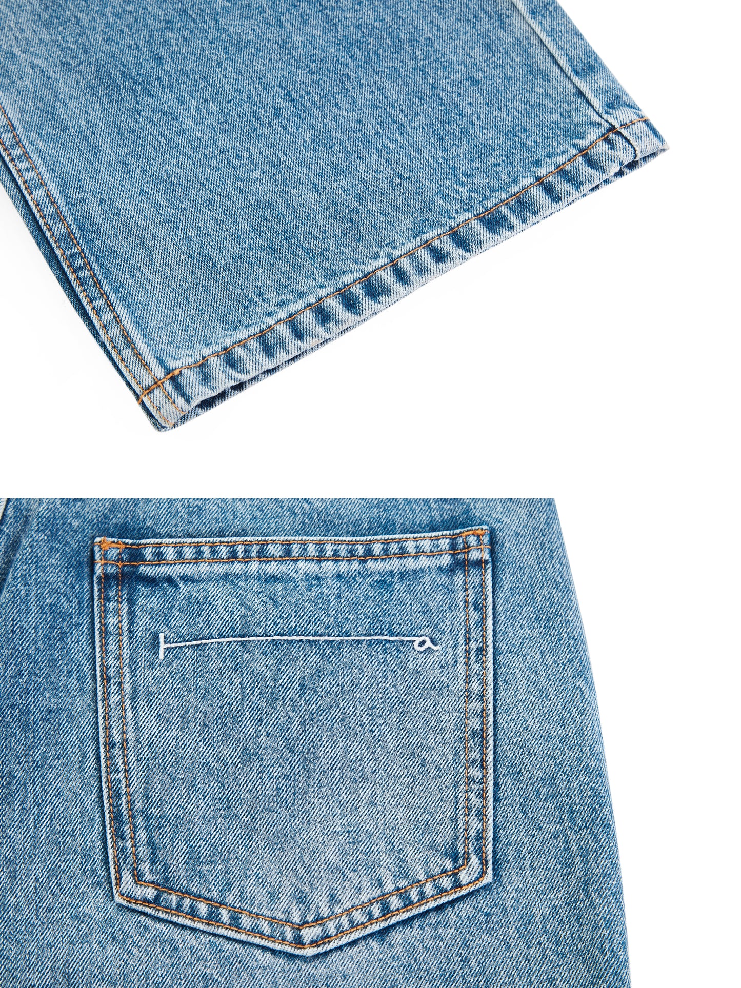 HF Mid-Rise Straight-Leg Denim Pants