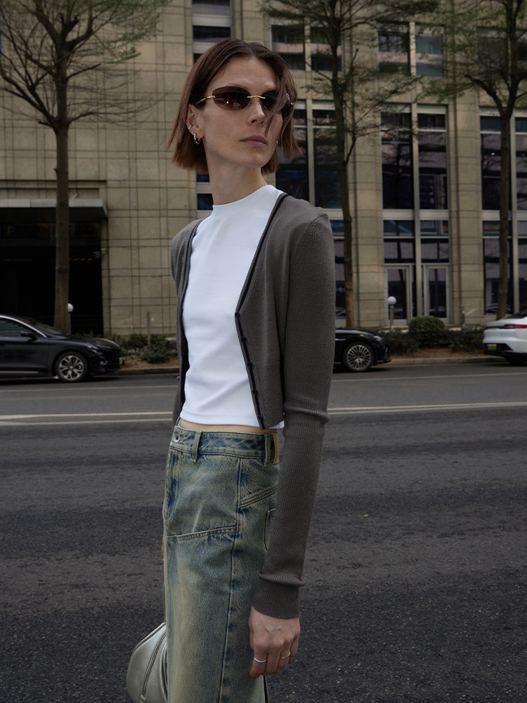 The Curve Knitted Cardigan & Skirt