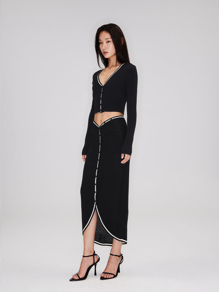 The Curve Knitted Cardigan & Skirt