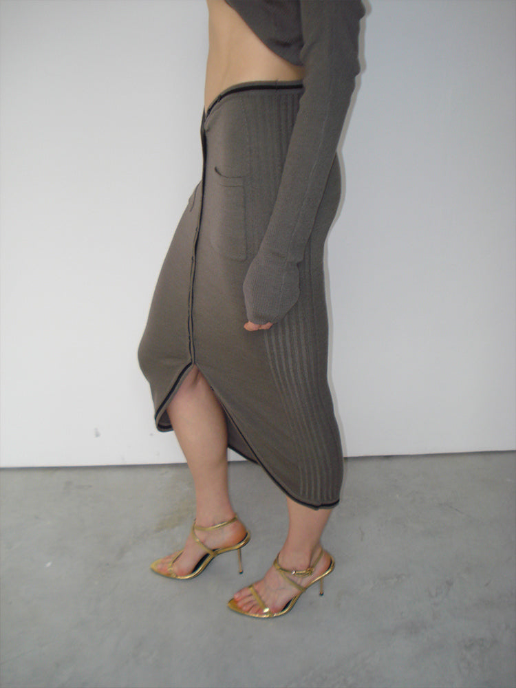 The Curve Knitted Cardigan & Skirt