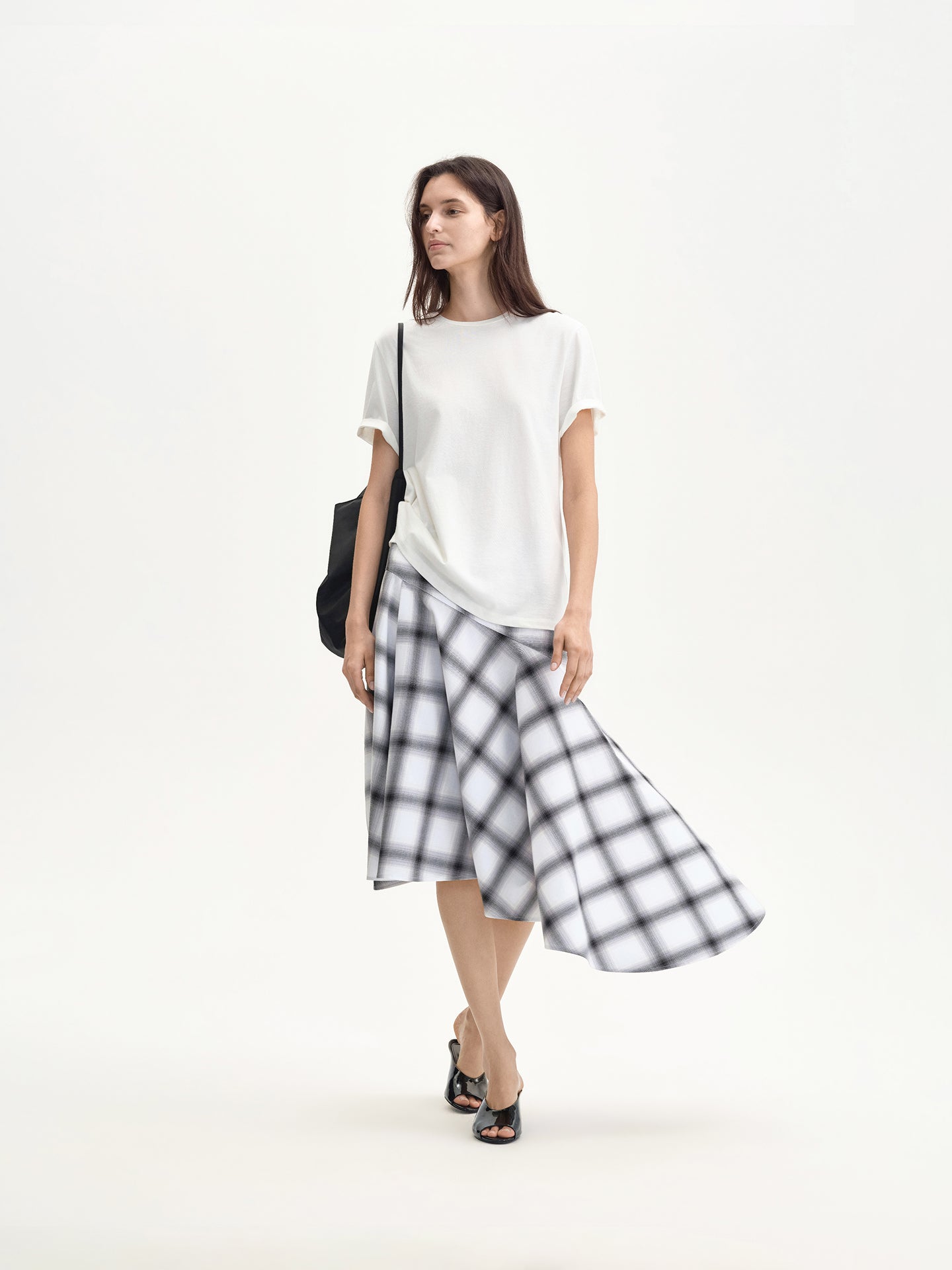 “Holiday Mood” Bias-cut Draped Midi Skirt