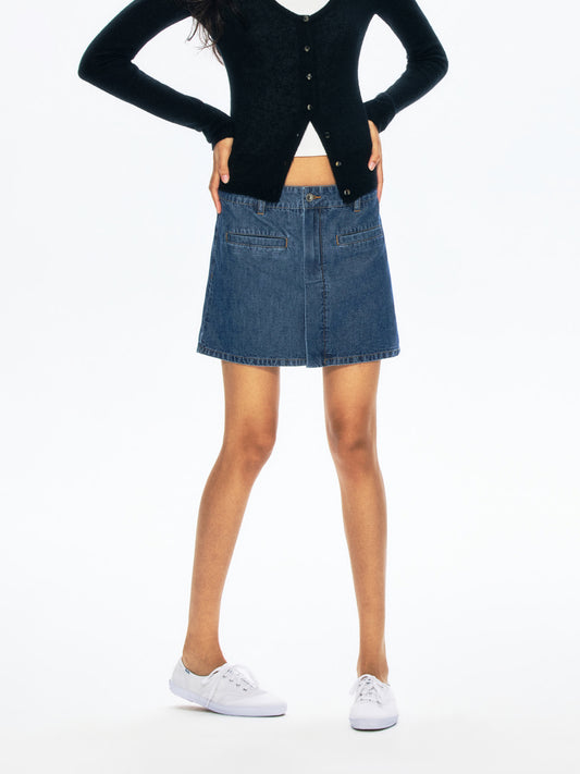 BOSSA Turkish Imported Denim A-Line Skirt