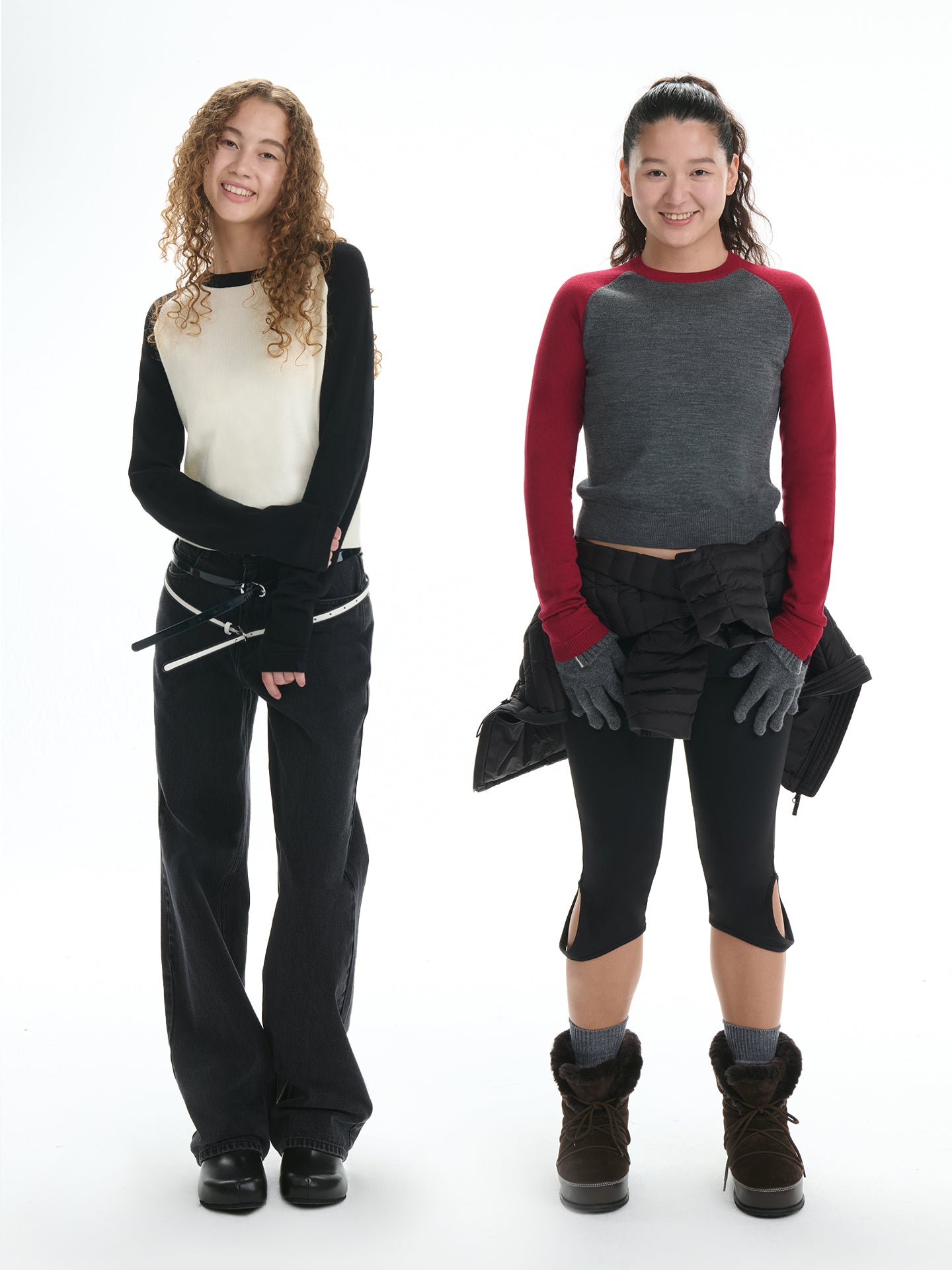 Relaxed Colorblock Raglan Wool Knit Top