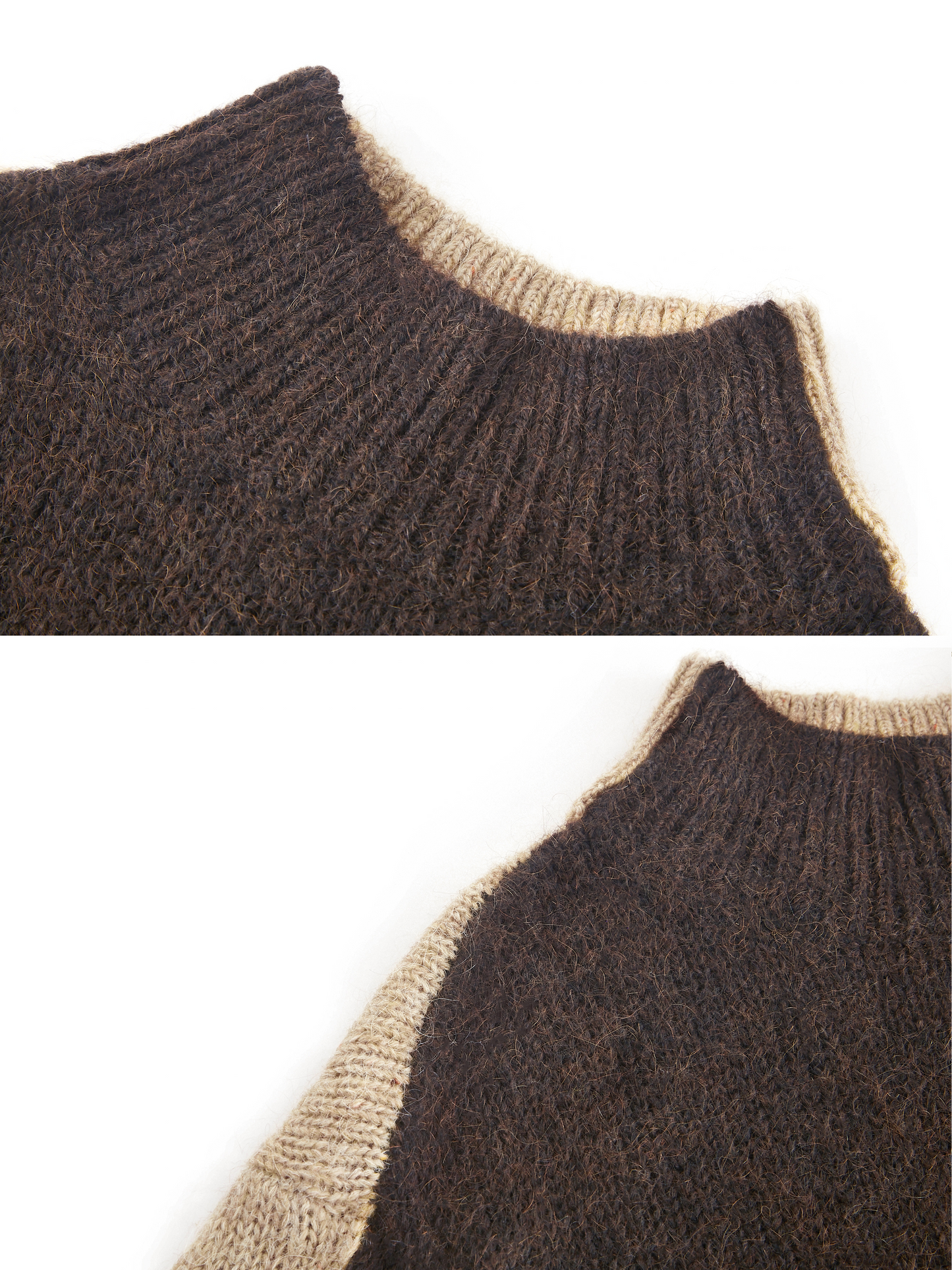 The Slit Color Block Mohair Sweater