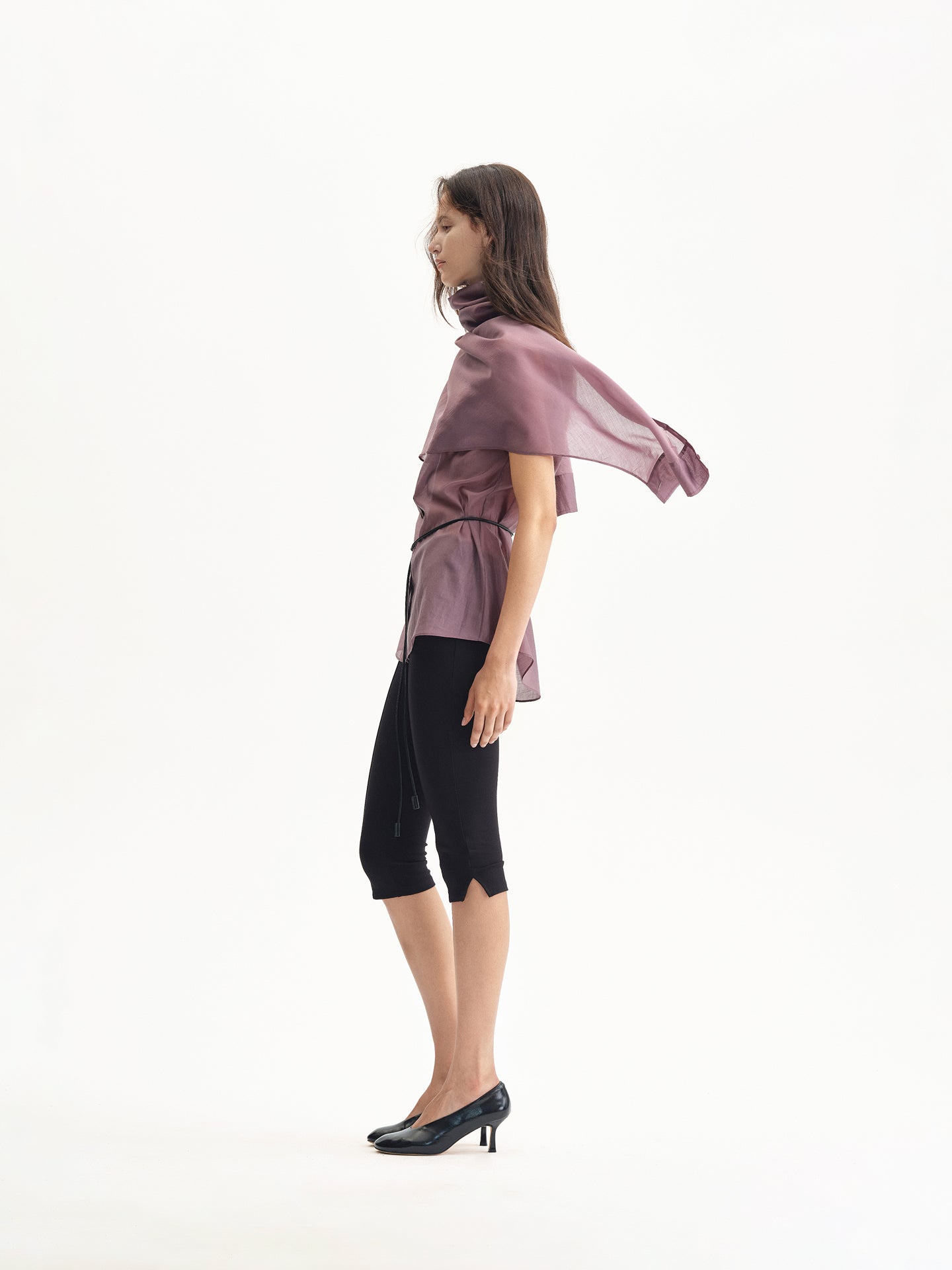 “Haze” Two-way Sheer V-neck Shirt