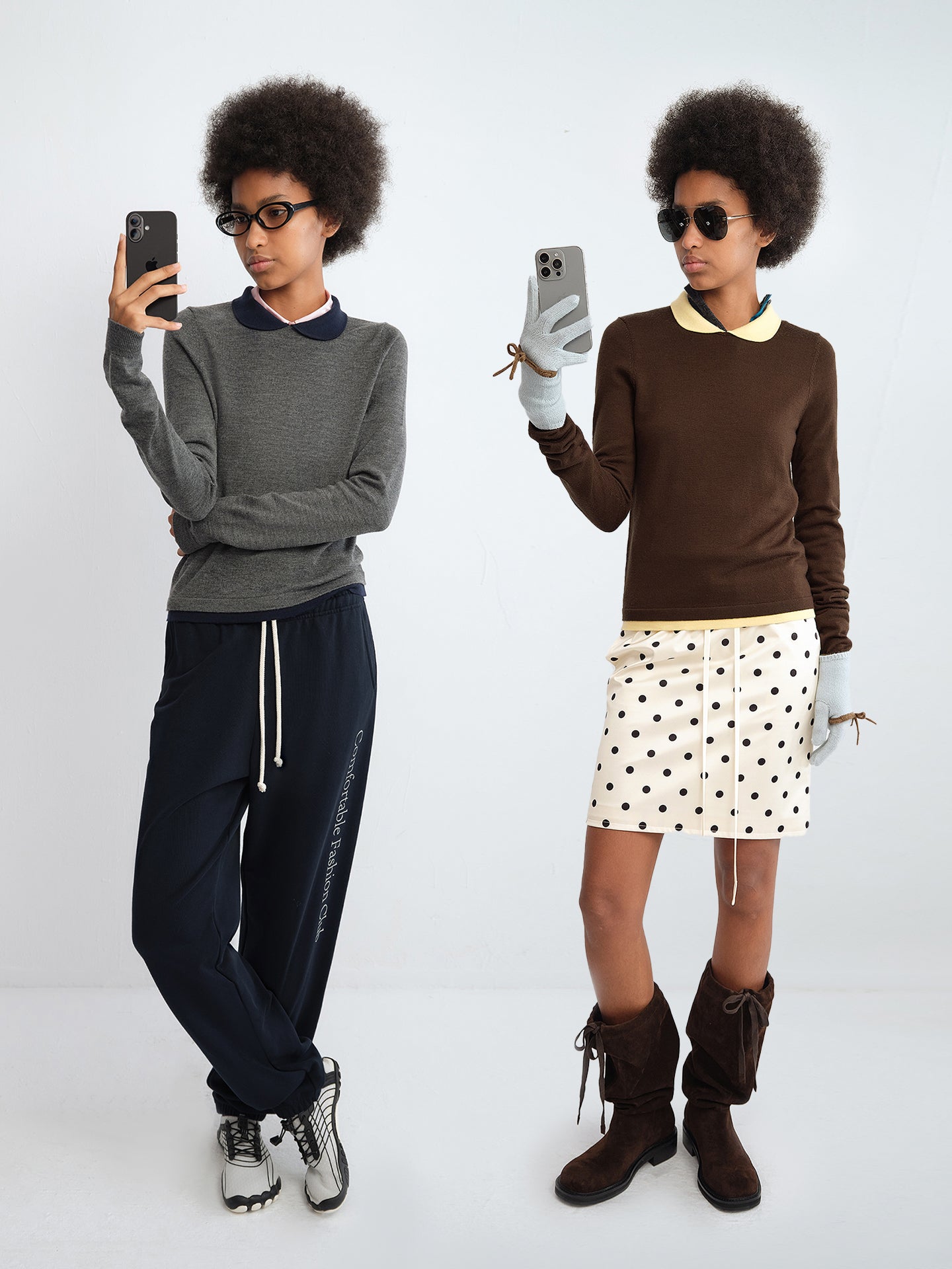 Colorblock Peter Pan Collar Knit Top