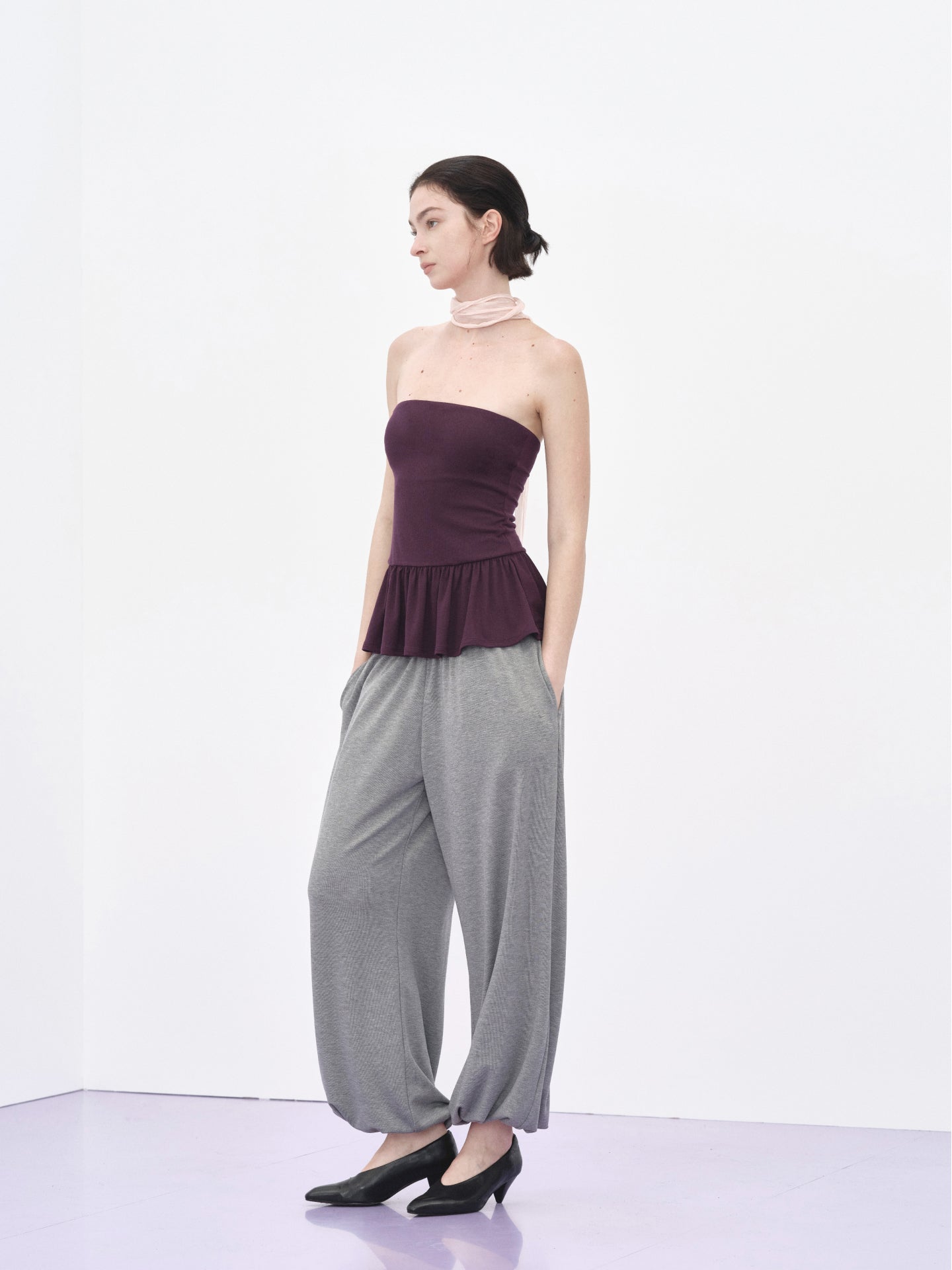 Modal Padded Peplum Tube Top
