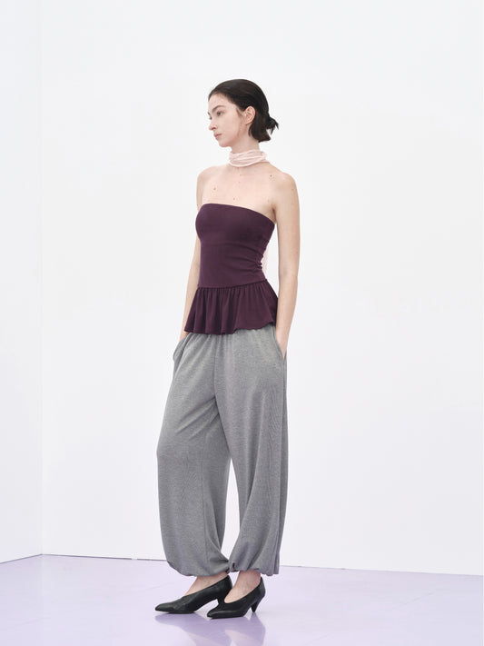 Modal Padded Peplum Tube Top