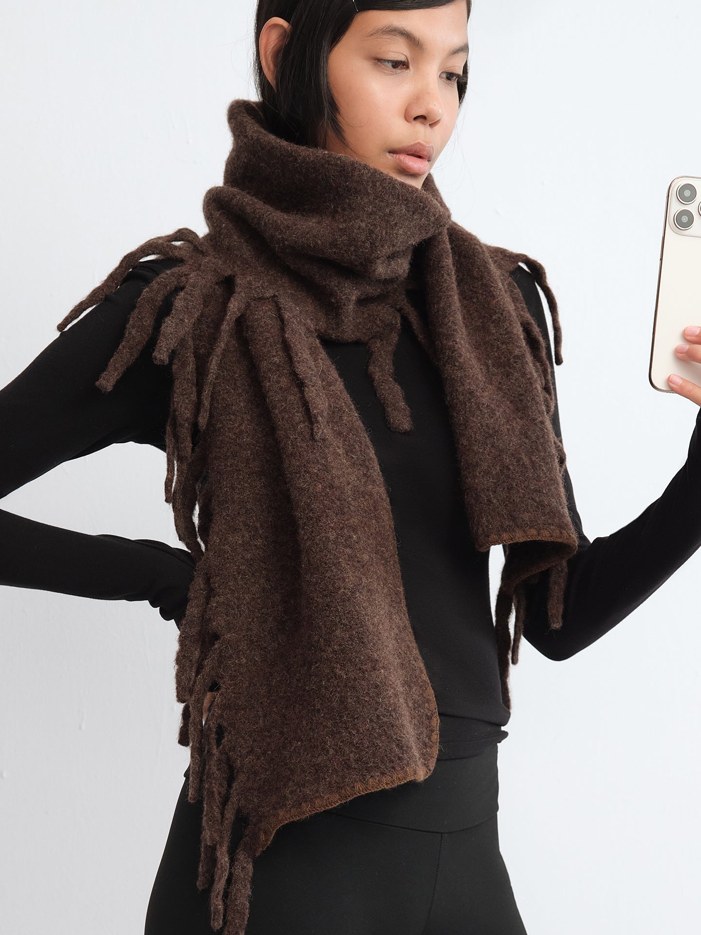 Fringed Wool-Blend Scarf