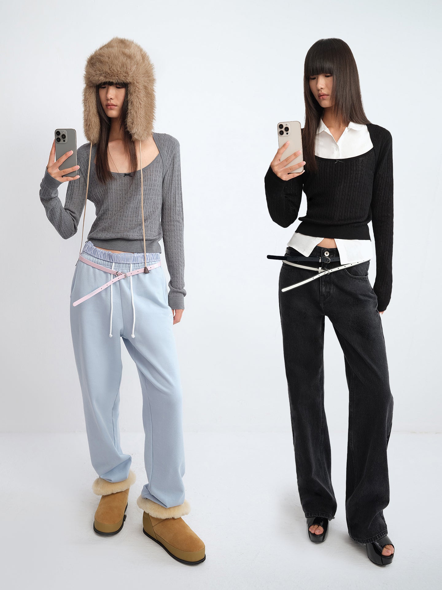 Layered Shrug Cable-Knit Tube Top