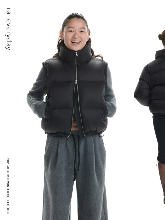 2-in-1 Detachable-Sleeve Puffer Jacket