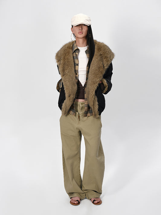 The Two-way Cropped Faux-Fur Jacket