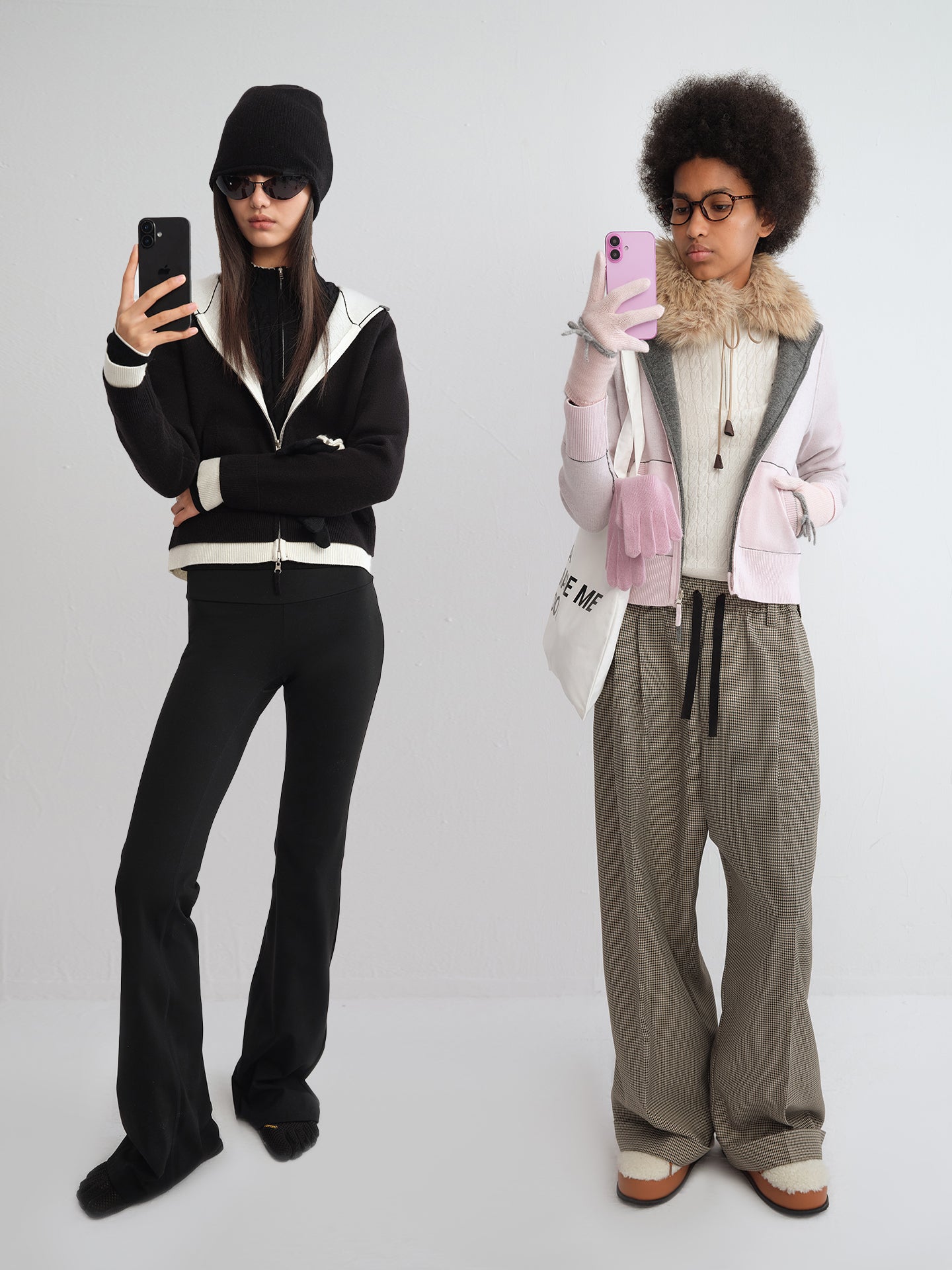 Two-Way Colorblock Hooded Cardigan