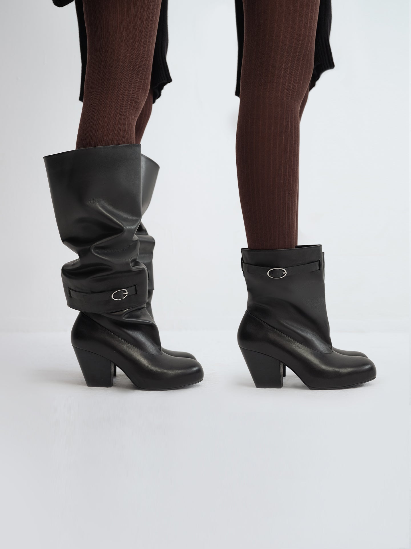 RITA 2-in-1 Convertible Heeled Leather Boots