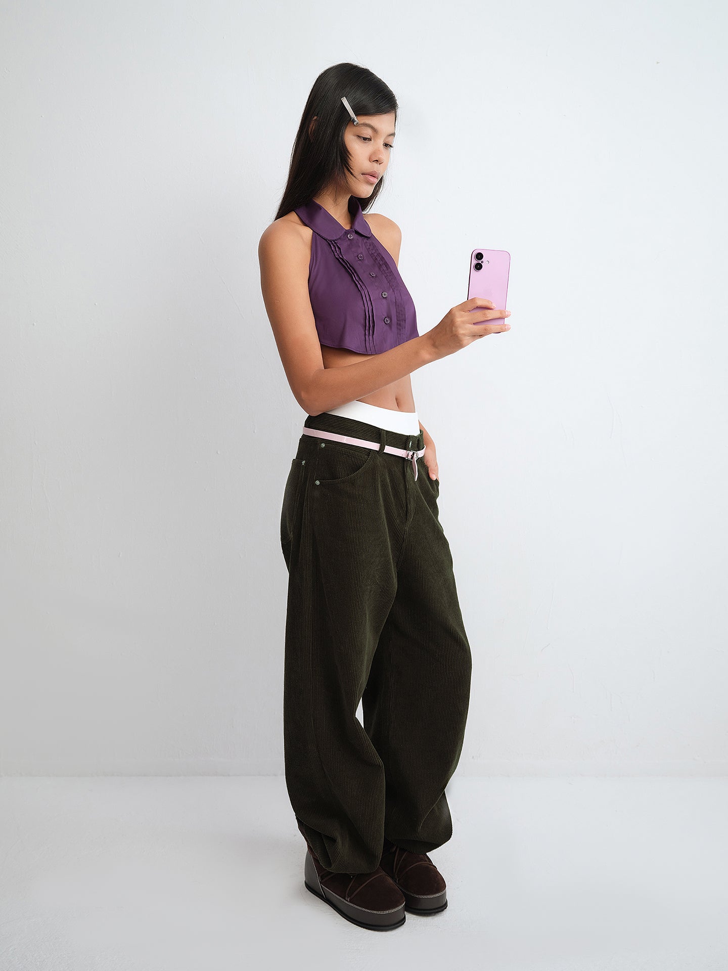 Corduroy Straight-Leg Pants