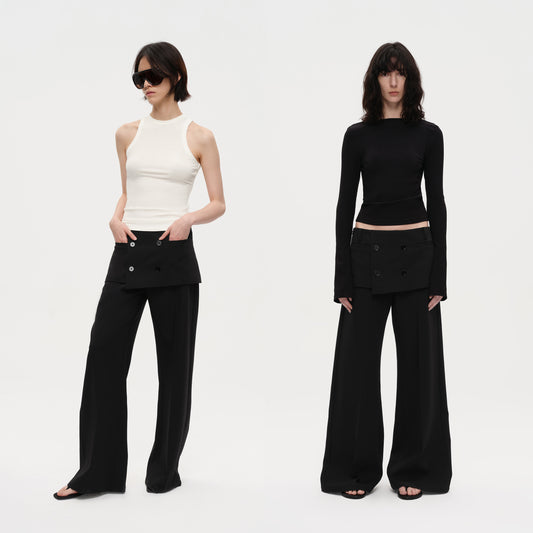 The Layered Double Breasted Tailored Trousers