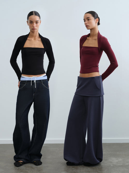 Layered Shrug Knit Tube Top