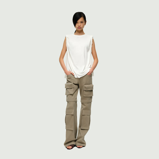 The Detachable Hybrid Multi-pocket Flared Cargo Pants