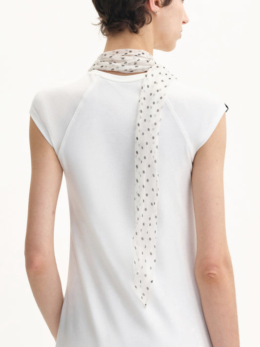 Silk Polka-dot Ribbon Scarf
