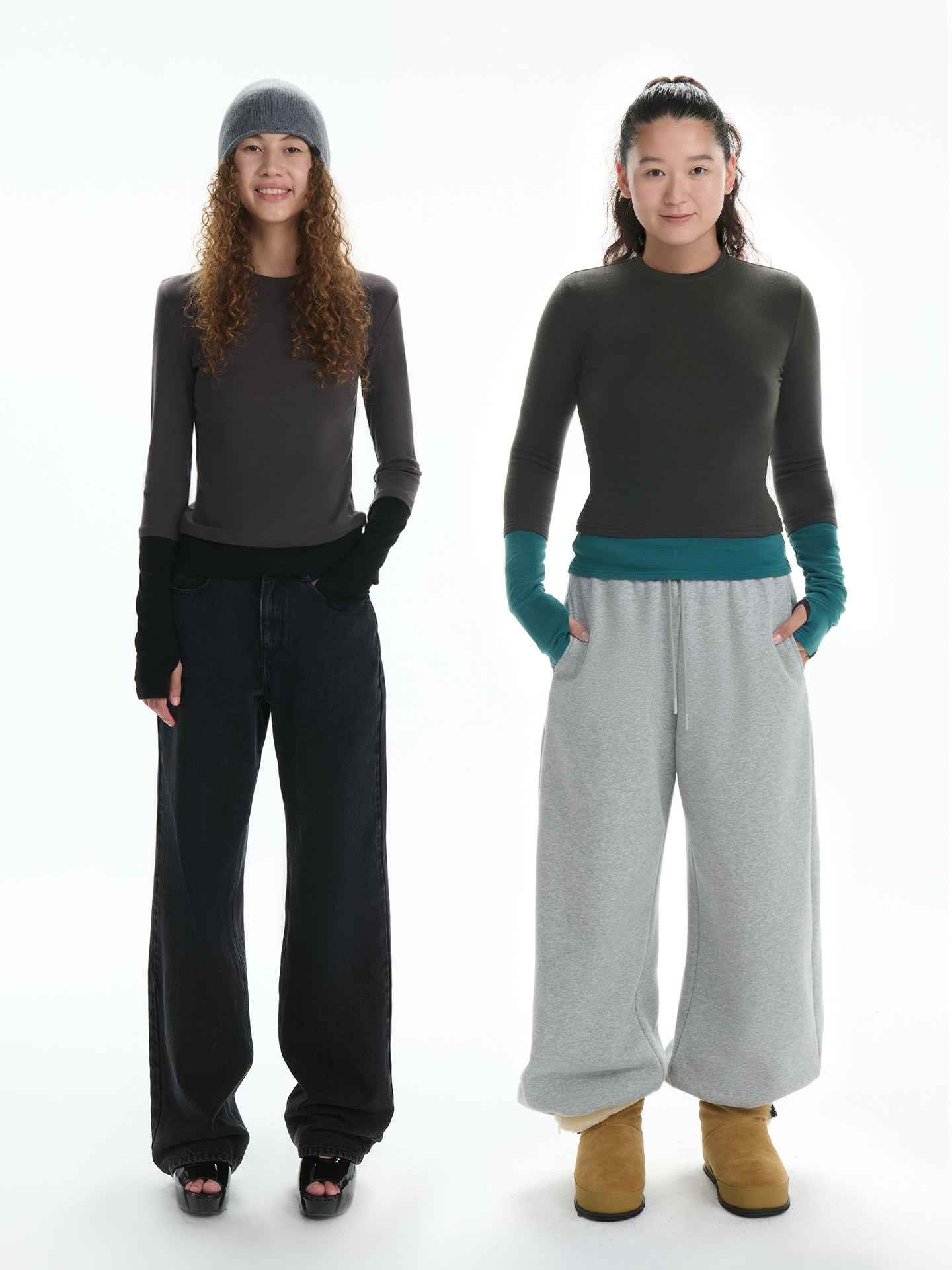 Layered Colorblock Wool Top