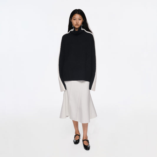 The Contrast Two-panel Wool Jumper