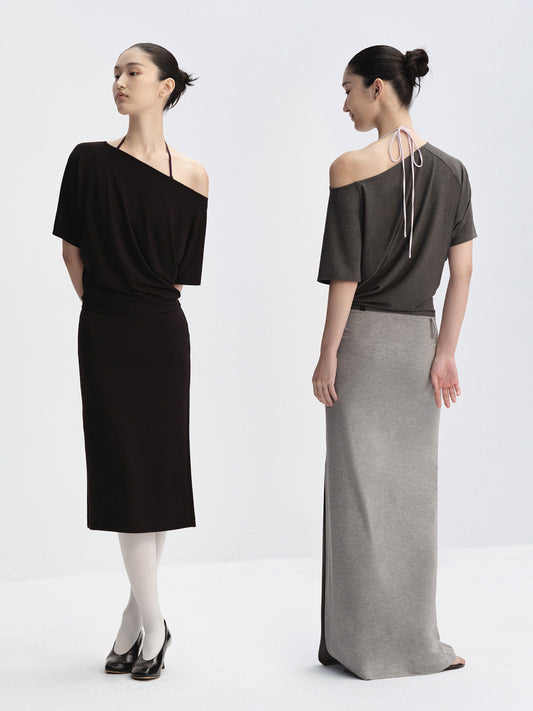 Draped One-Shoulder T-Shirt