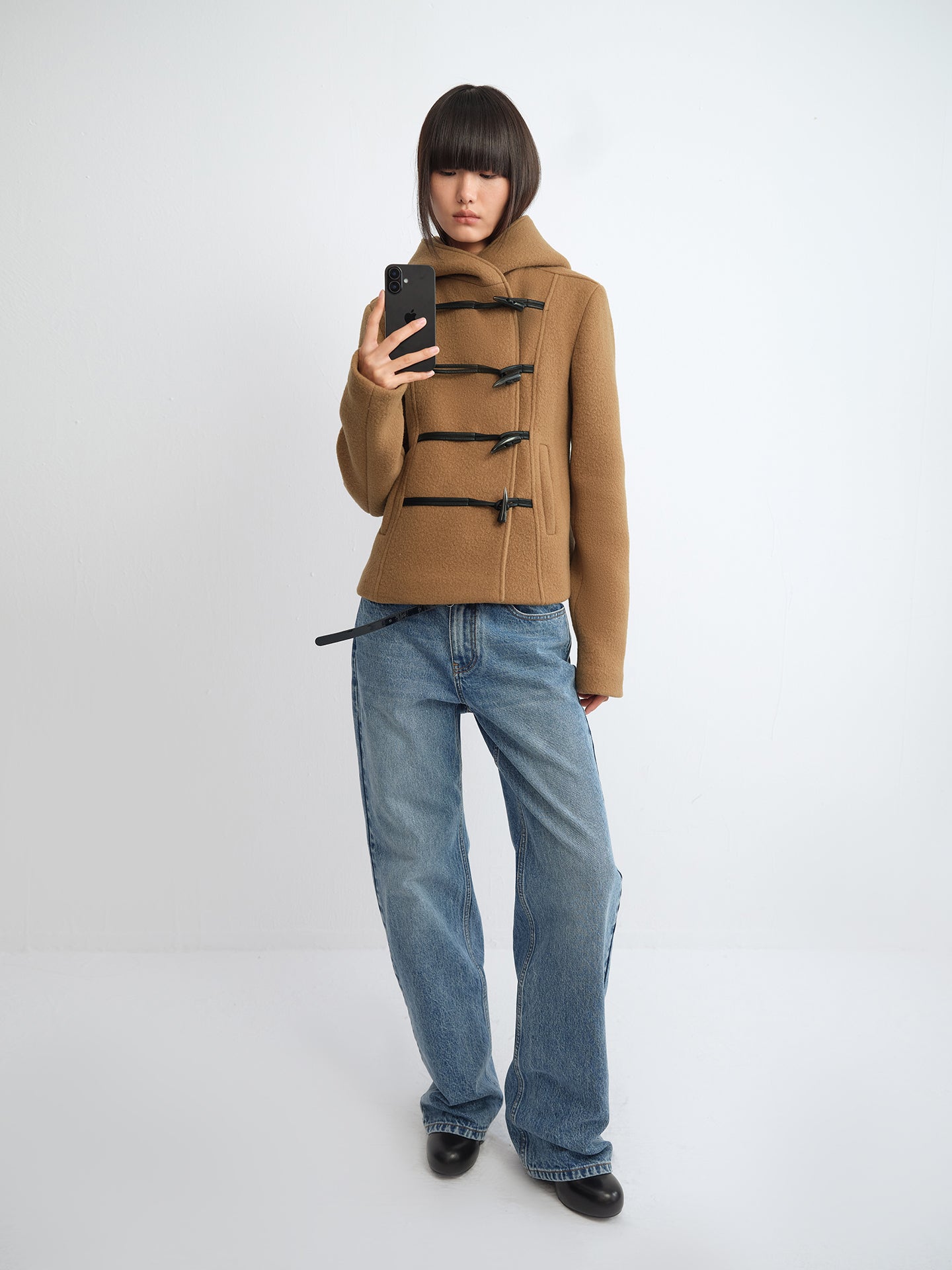 Cropped Duffle Hooded Coat