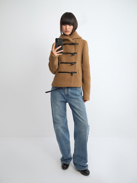 Cropped Duffle Hooded Coat