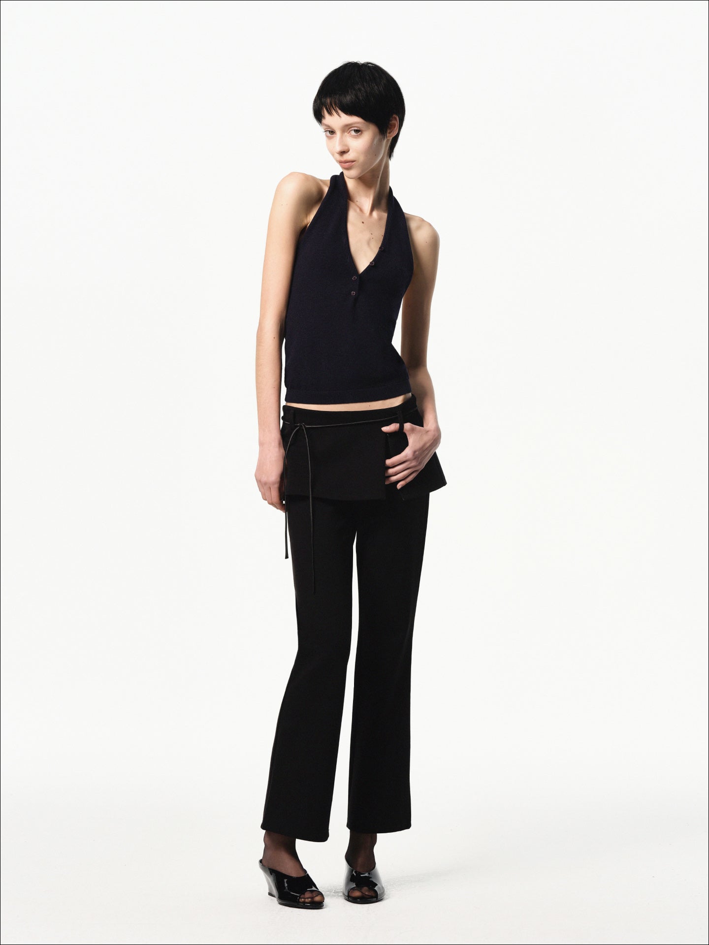 “Poise” Adjustable V-neck Knit Top